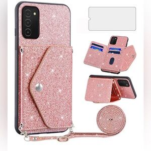 Samsung Galaxy A52 5G Rose Gold Wallet Crossbody Phone Case